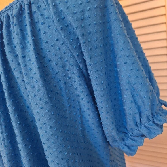 Philosophy seafarer blue chenille oversized boho blouse top NWT LG *D5 - Picture 6 of 7